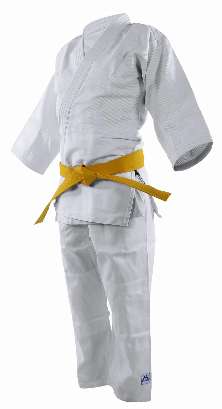 Kimono Mifune – bílé kimono se žlutým páskem